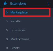 OpenCart Extension Menu